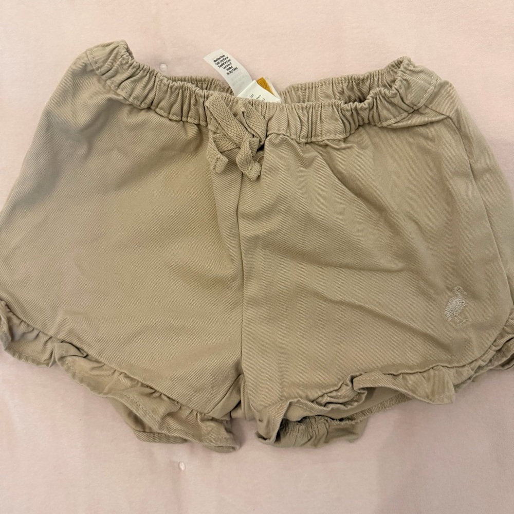 Beige Elastic-Waist girls Shorts